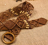 Decorative Belt Wax Rope Wooden Beads Hollow Hand Beaded Woven Clothing Accessories
