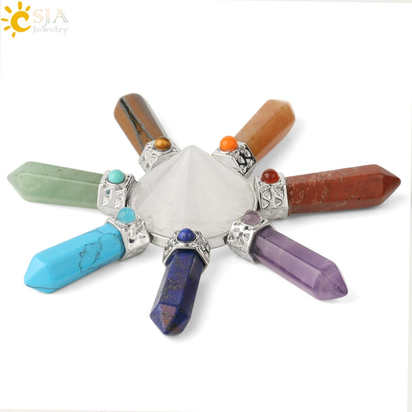 Decorative Jewelry Natural Crystal Cone Obsidian Amethyst Unisex Necklace