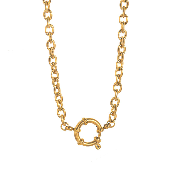 Denim Pendant Necklace Titanium Steel Electroplated 18K Gold Color Fruit Love Sun Style