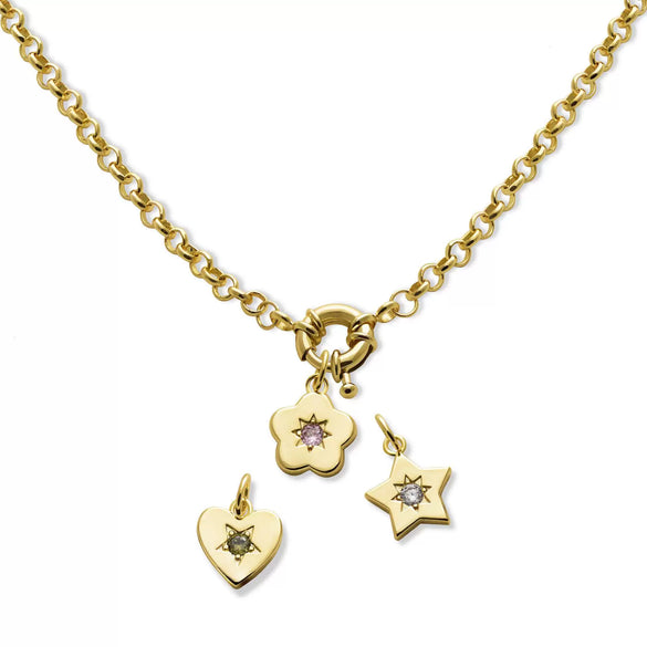 Detachable Accessories Kaleidoscope Heart Star Elements 225 Silver Titanium Steel Electroplated Unisex