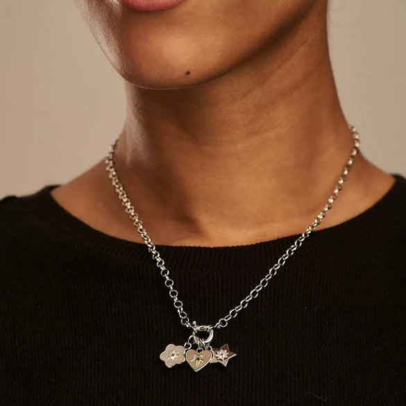 Detachable Accessories Kaleidoscope Heart Star Elements 225 Silver Titanium Steel Electroplated Unisex