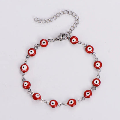 Ethnic Style Devil's Eye Titanium Steel Enamel Bracelets