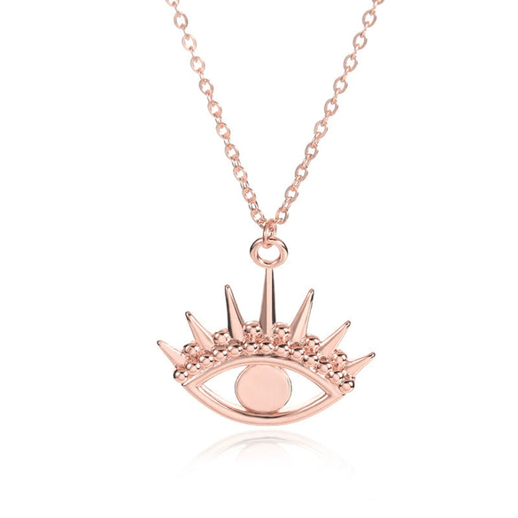 Devil's Eye Punk Style Couple Necklace Ring Earring Combination Copper Ochain Pendant With Electroplating