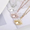 Devil's Eye Punk Style Couple Necklace Ring Earring Combination Copper Ochain Pendant With Electroplating