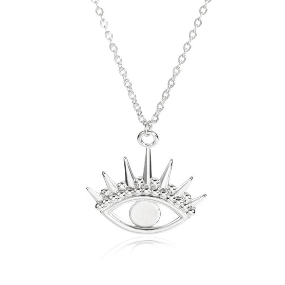 Devil's Eye Punk Style Couple Necklace Ring Earring Combination Copper Ochain Pendant With Electroplating