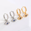Devil's Eye Zircon Earrings Copper Set With Diamonds Stylish Cool Unisex