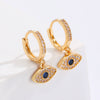 Devil's Eye Zircon Earrings Copper Set With Diamonds Stylish Cool Unisex
