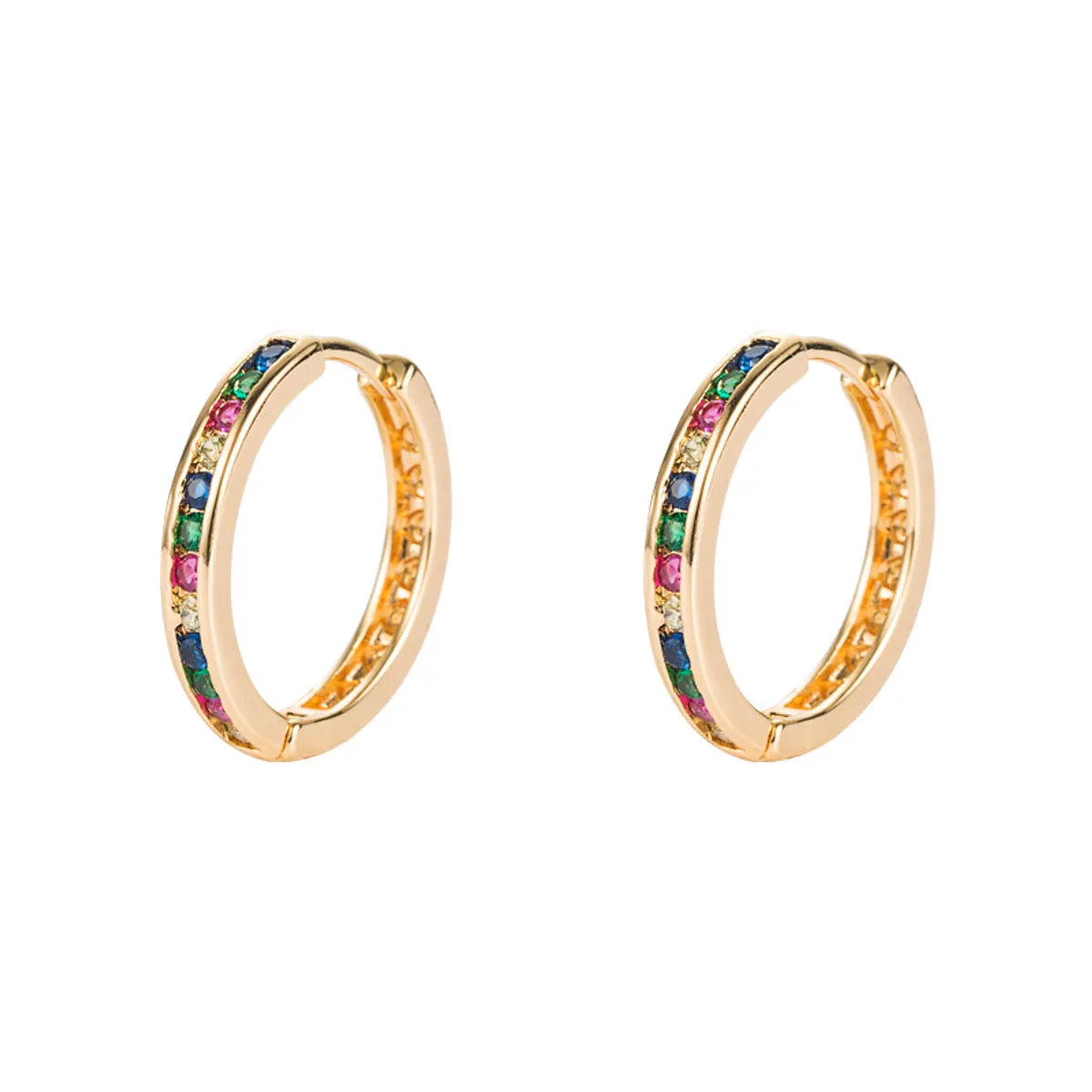 Diamond Colorful Small Circle Earrings