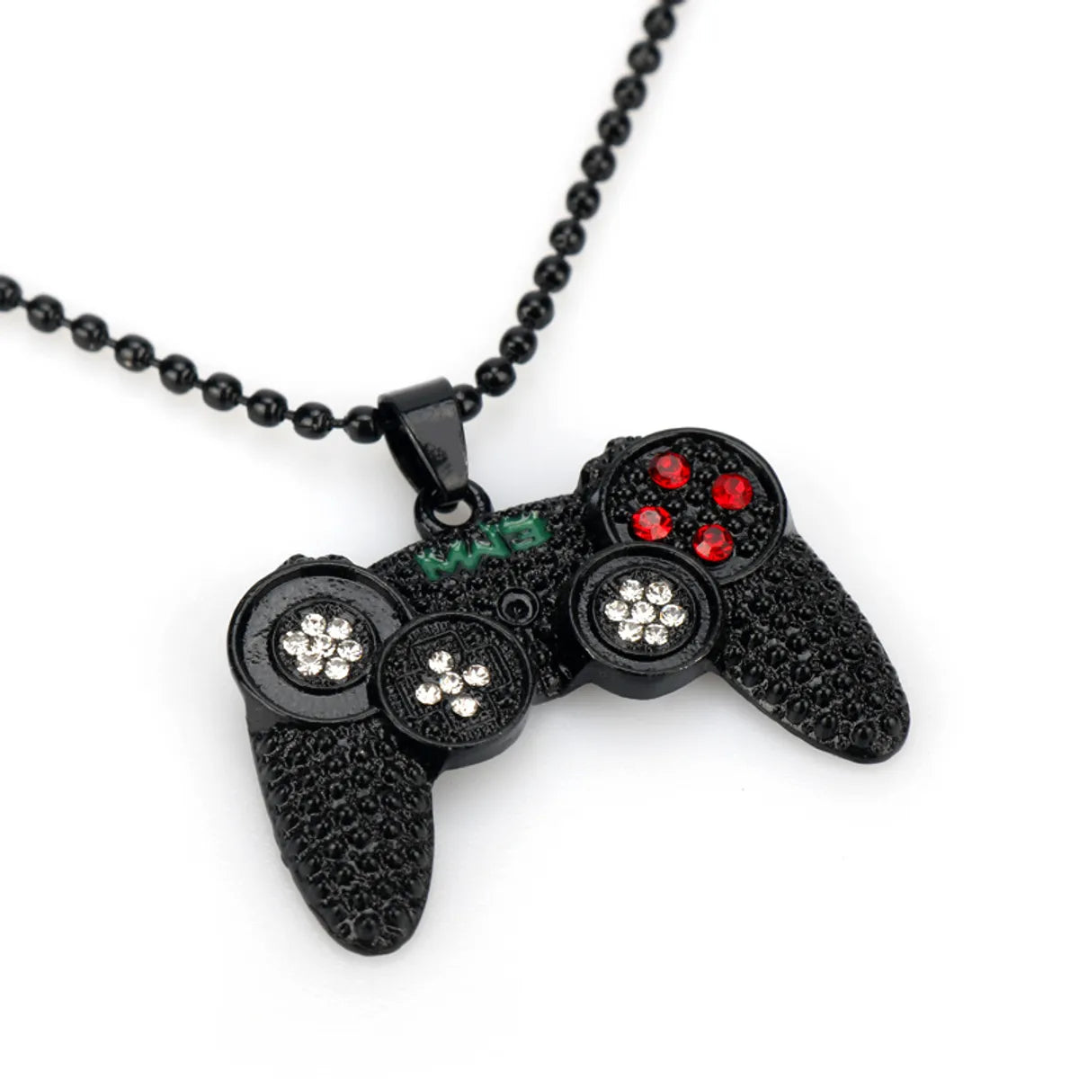 Diamond-Embedded Game Machine Handle Necklace Childhood Memory Necklace Ornament Hip-Hop Hipster Men'S Ornament Wholesale