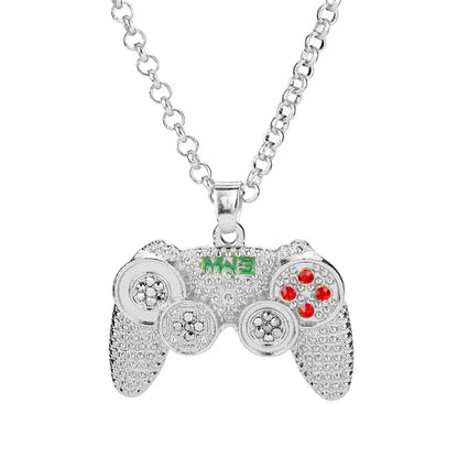 Diamond-Embedded Game Machine Handle Necklace Childhood Memory Necklace Ornament Hip-Hop Hipster Men'S Ornament Wholesale