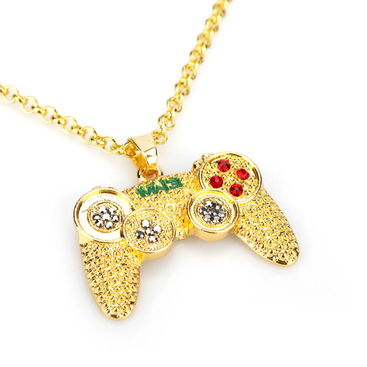 Diamond-Embedded Game Machine Handle Necklace Childhood Memory Necklace Ornament Hip-Hop Hipster Men'S Ornament Wholesale