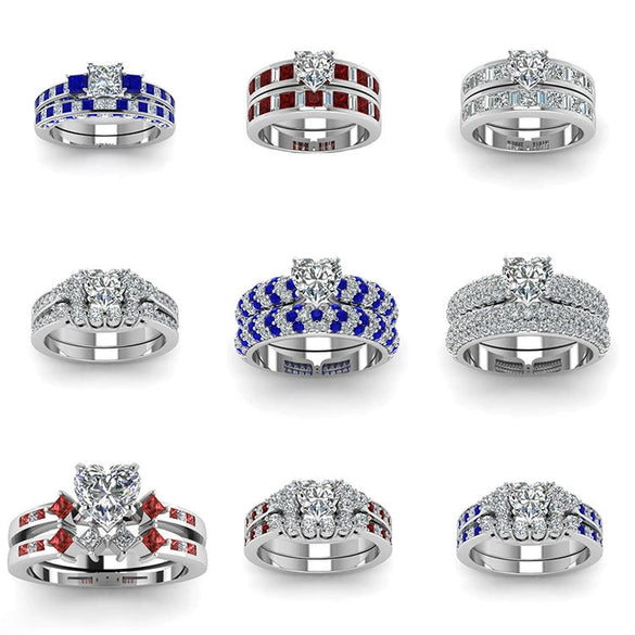 Diamondembedded Unisex Geometric Metal Ring With Electroplated Finish Classic Elegant Luxury Fashion Jewelry