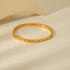 Diamondencrusted Titanium Steel Buckle Bracelet Women's Retro Geometric Style