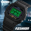 Digital Electronic Watch Plastic Geometric Style Round Shockproof Outdoor Sports Watch For Men