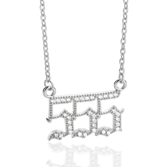Digital Necklace With Angel Pattern Copper Pendant And O Chain Electroplated For Men And Women Couple