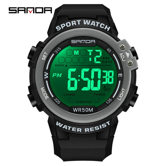 Digital Watch Multifunctional Youth Watch Fashion Trendy Luminous Student Watch Round Acrylic Mirror Abs Tpu Simple Natural