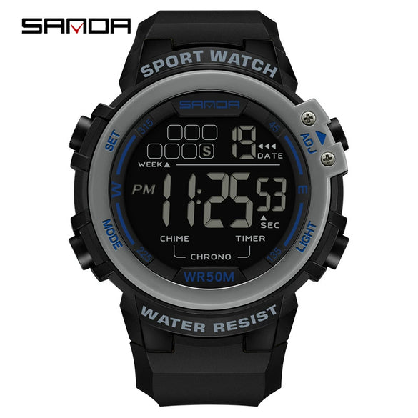 Digital Watch Multifunctional Youth Watch Fashion Trendy Luminous Student Watch Round Acrylic Mirror Abs Tpu Simple Natural
