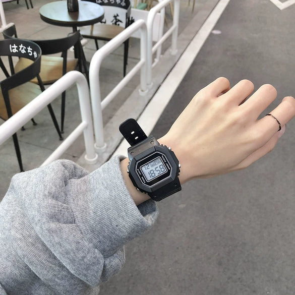 Digital Watch Plastic And Silicone Unicorn Luminous Square For Kids And Girls