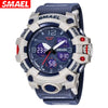 Digital Watch Plastic Pu Organic Glass Mirror Round Dial Sports Style For Middle School Students