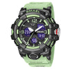 Digital Watch Plastic Pu Organic Glass Mirror Round Dial Sports Style For Middle School Students