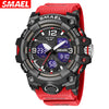 Digital Watch Plastic Pu Organic Glass Mirror Round Dial Sports Style For Middle School Students