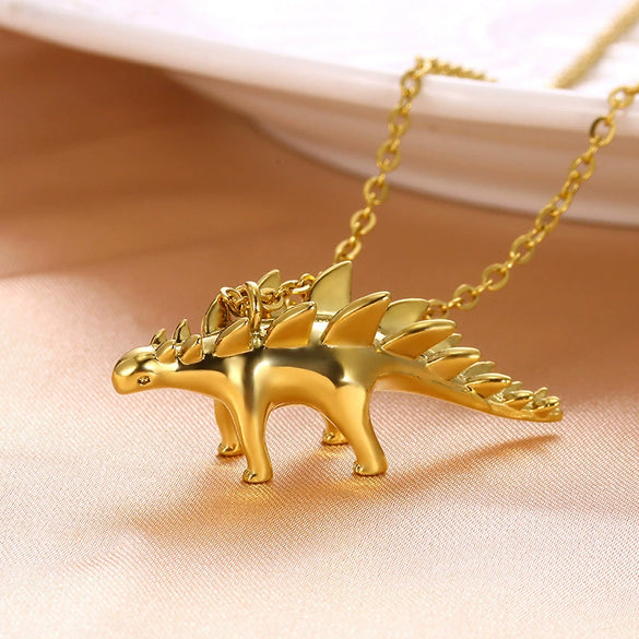 Dinosaur Pendant Titanium Steel Hiphop Men's Necklace Electroplated Jewelry