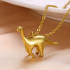 Dinosaur Pendant Titanium Steel Hiphop Men's Necklace Electroplated Jewelry