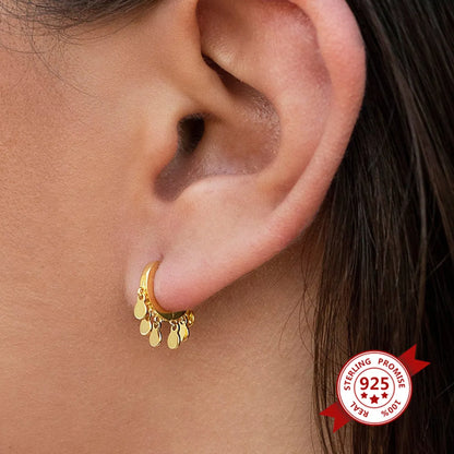 Disc Tassel Earrings Ear Buckle Simple Fashion Short Earrings