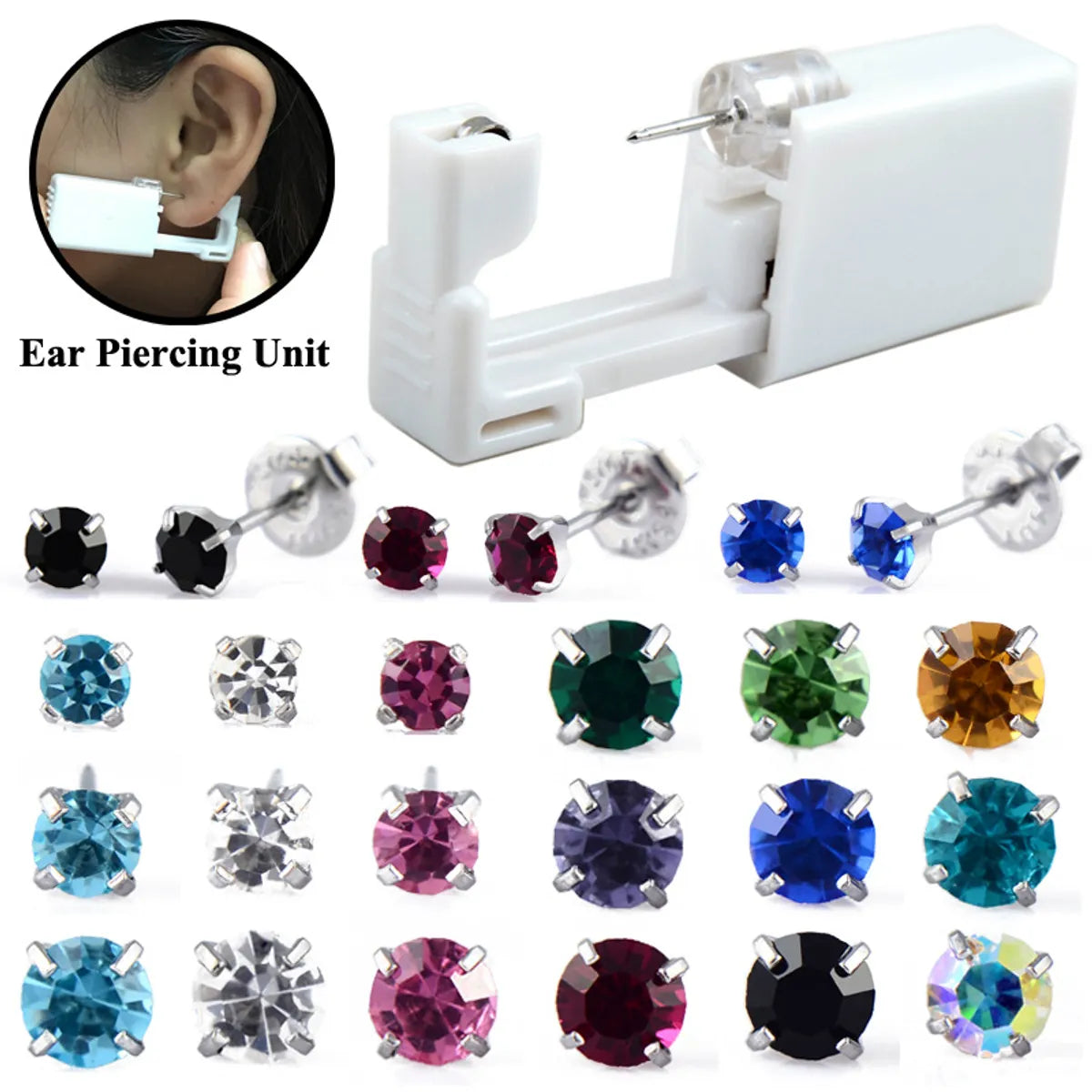 Classic Style Geometric 316 Stainless Steel  Artificial Gemstones Plating Artificial Gemstones Unisex Earrings Ear Studs