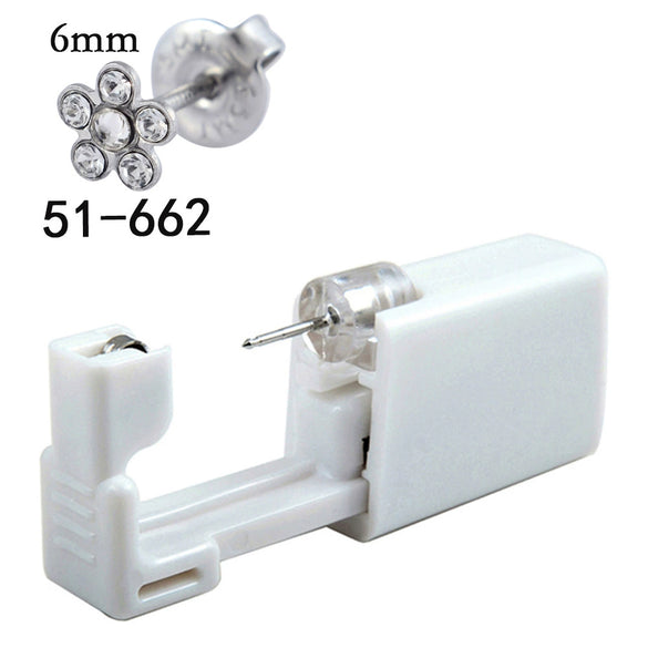 Disposable Lowpain Ear Piercing Gun 316L Stainless Steel Flower Ear Stud Simple Style Unisex