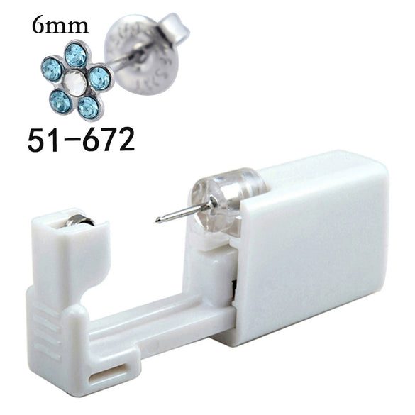 Disposable Lowpain Ear Piercing Gun 316L Stainless Steel Flower Ear Stud Simple Style Unisex