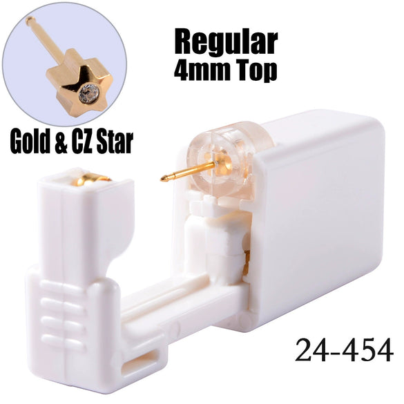 Disposable Lowpain Ear Piercing Gun 316L Stainless Steel Geometric Electroplated Ear Piercing Tool