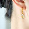 Distinctive Aocado Style Color Shell Geometric Titanium Steel Earrings With Electroplating