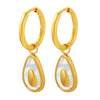 Distinctive Aocado Style Color Shell Geometric Titanium Steel Earrings With Electroplating
