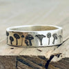Distressed Embossed Mushroom Pastoral Retro Copper Ring For Women With Electroplating And Geometric Leaf Pattern