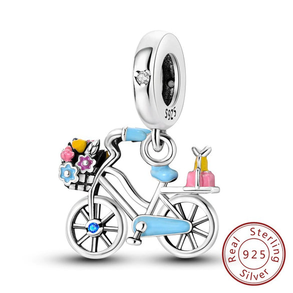 Diy Accessories Bracelet S925 Sterling Silver Original Design Owl Hummingbird Unicorn Charm Dripping Oil