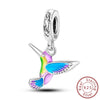 Diy Accessories Bracelet S925 Sterling Silver Original Design Owl Hummingbird Unicorn Charm Dripping Oil