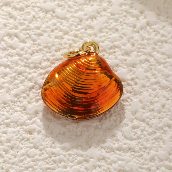 Diy Accessories Copper Gold Plated Ocean Series Animals Starfish Shell Goldfish Mermaid Tail Dripping Oil Pendant
