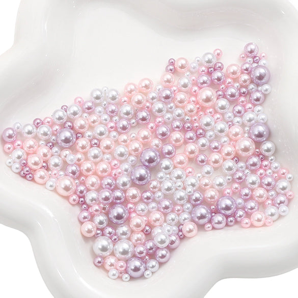 Diy Accessories Imitation Pearl Round Beads For Macaron Cosmetic Case Decorative Handmade