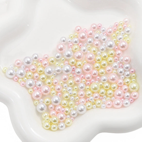 Diy Accessories Imitation Pearl Round Beads For Macaron Cosmetic Case Decorative Handmade