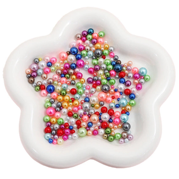 Diy Accessories Imitation Pearl Round Beads For Macaron Cosmetic Case Decorative Handmade