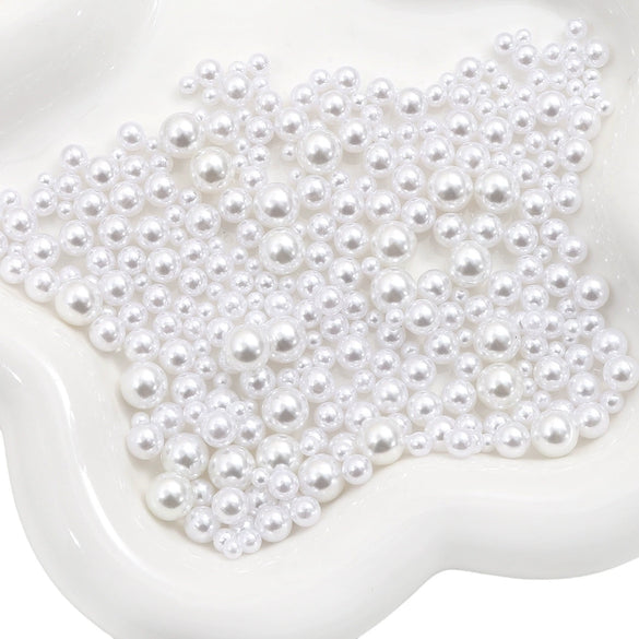 Diy Accessories Imitation Pearl Round Beads For Macaron Cosmetic Case Decorative Handmade