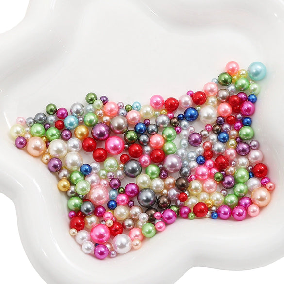 Diy Accessories Imitation Pearl Round Beads For Macaron Cosmetic Case Decorative Handmade