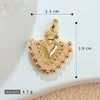 Diy Accessories Jewelry Copper Plated Colorpreserving Microembedded Colorful Crystal Fanshaped Heart Pendant For Necklace And Earrings Simple Geometric Style