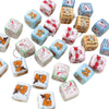 Diy Acrylic Loose Bead Bracelet Necklace Beaded Mobile Phone Chain Handpainted Square Plastic Resin Printing