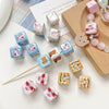Diy Acrylic Loose Bead Bracelet Necklace Beaded Mobile Phone Chain Handpainted Square Plastic Resin Printing