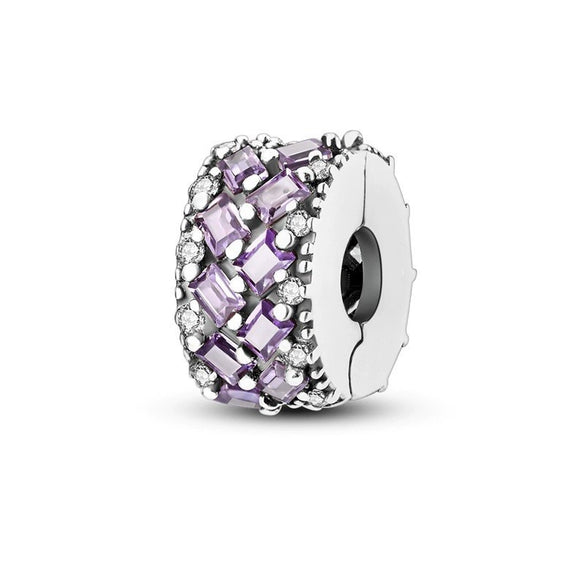 Diy Beads S925 Silver Plated Copper Pendant Beads Emerald Shaped For Bracelet And Necklace