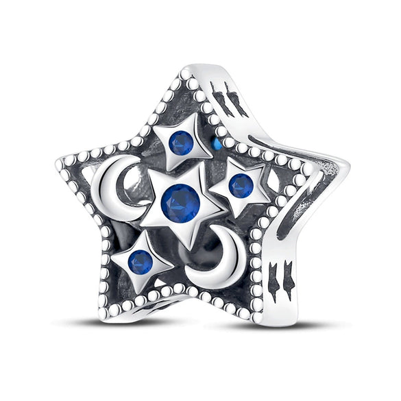 Diy Bracelet Beads White Copper Silver Plated Dream Catcher Star Moon Dripping Oil Design