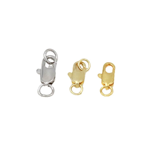 Diy Connection Buckle Copper 18K Real Gold Electroplated Lobster Buckle With Suspension Ring And Double Ring Spring Buckle