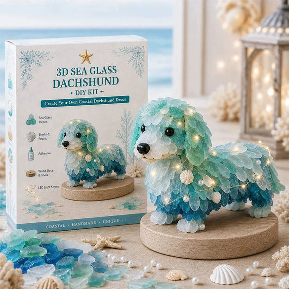 Diy 3D Sea Glass Christmas Tree Resin Ornament Kit With Seashell Pearl Design Glowing Night Light And Handmade Desktop Decoration
